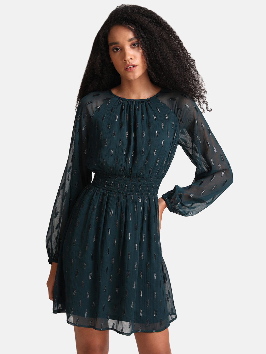 Buy Kazo Teal Chiffon Dress Dresses for Women 20554722 Myntra