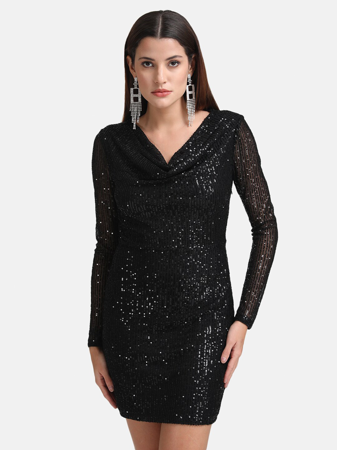 Buy Kazo Women Black Embellished Bodycon Dress Dresses for Women