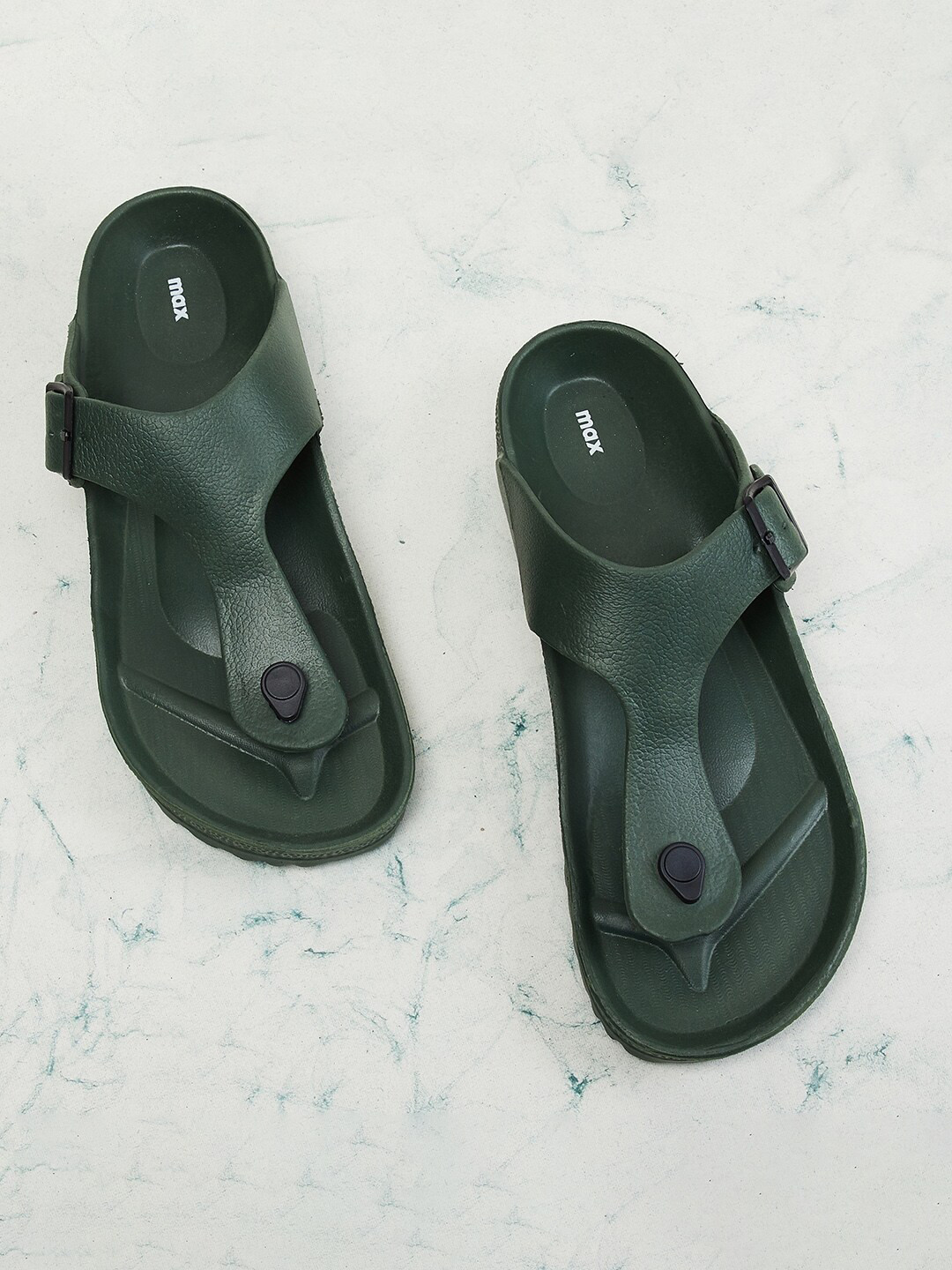 mens green flip flops