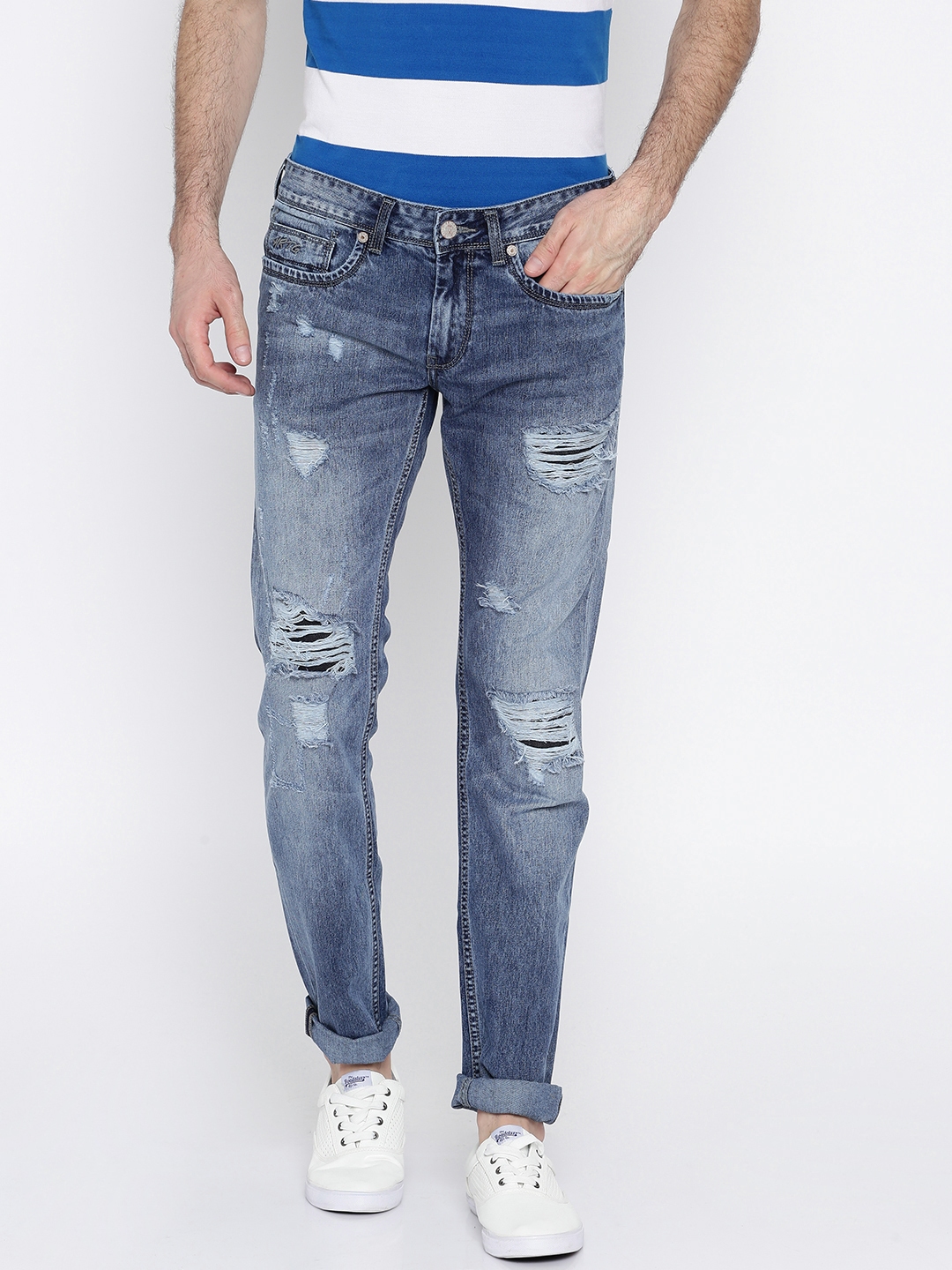 highly distressed jeans