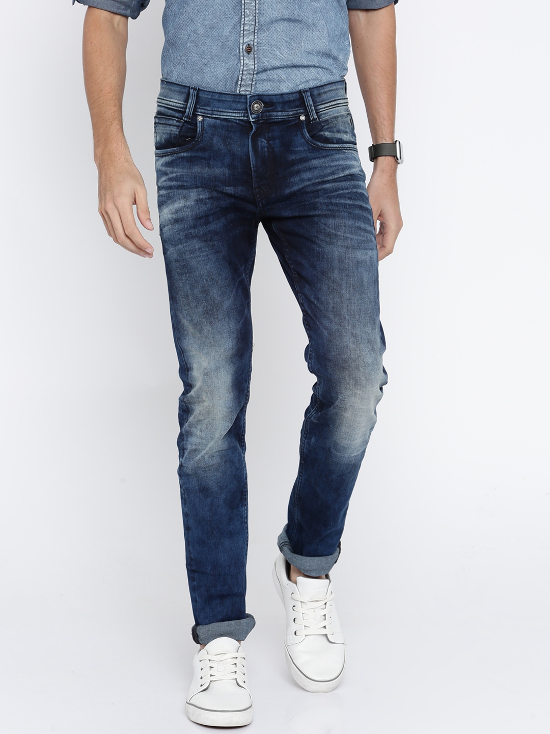 mufti slim men blue jeans