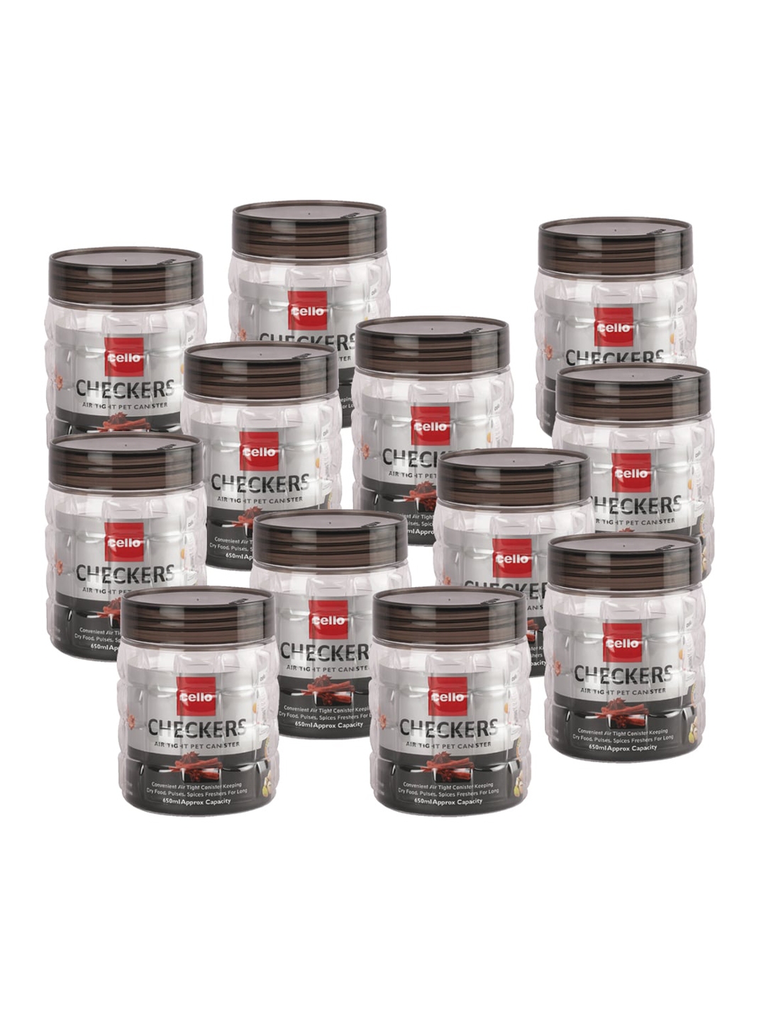 Buy Cello Checkers Set Of 12 Plastic Storage Containers With Airtight