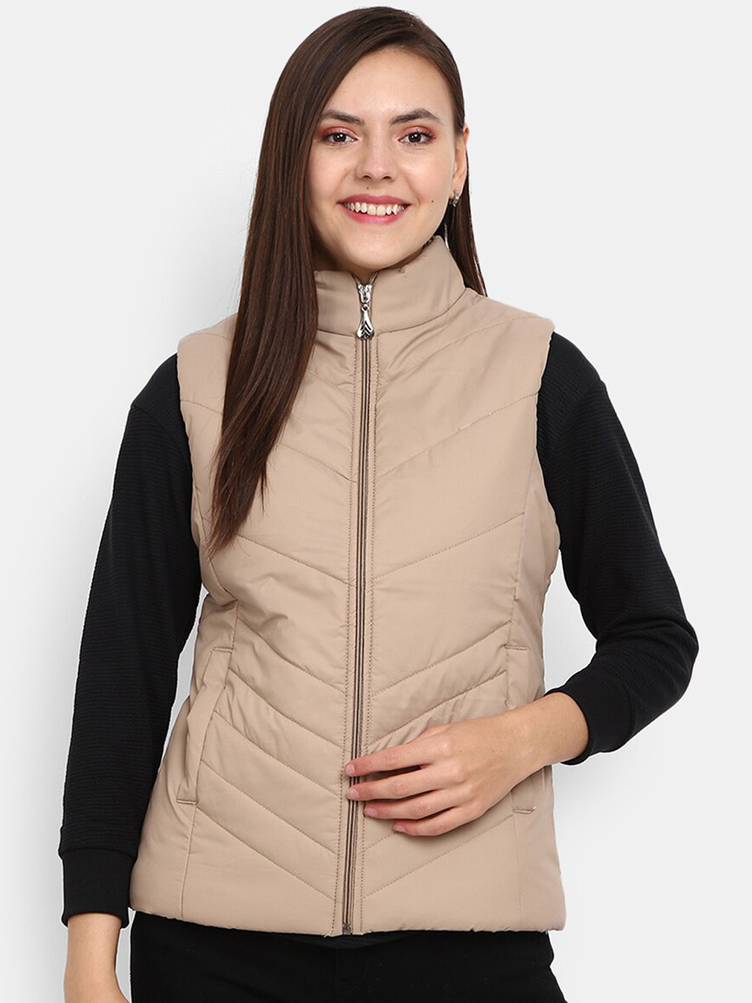 Buy V Mart Women Beige Outdoor Padded Jacket Jackets for Women