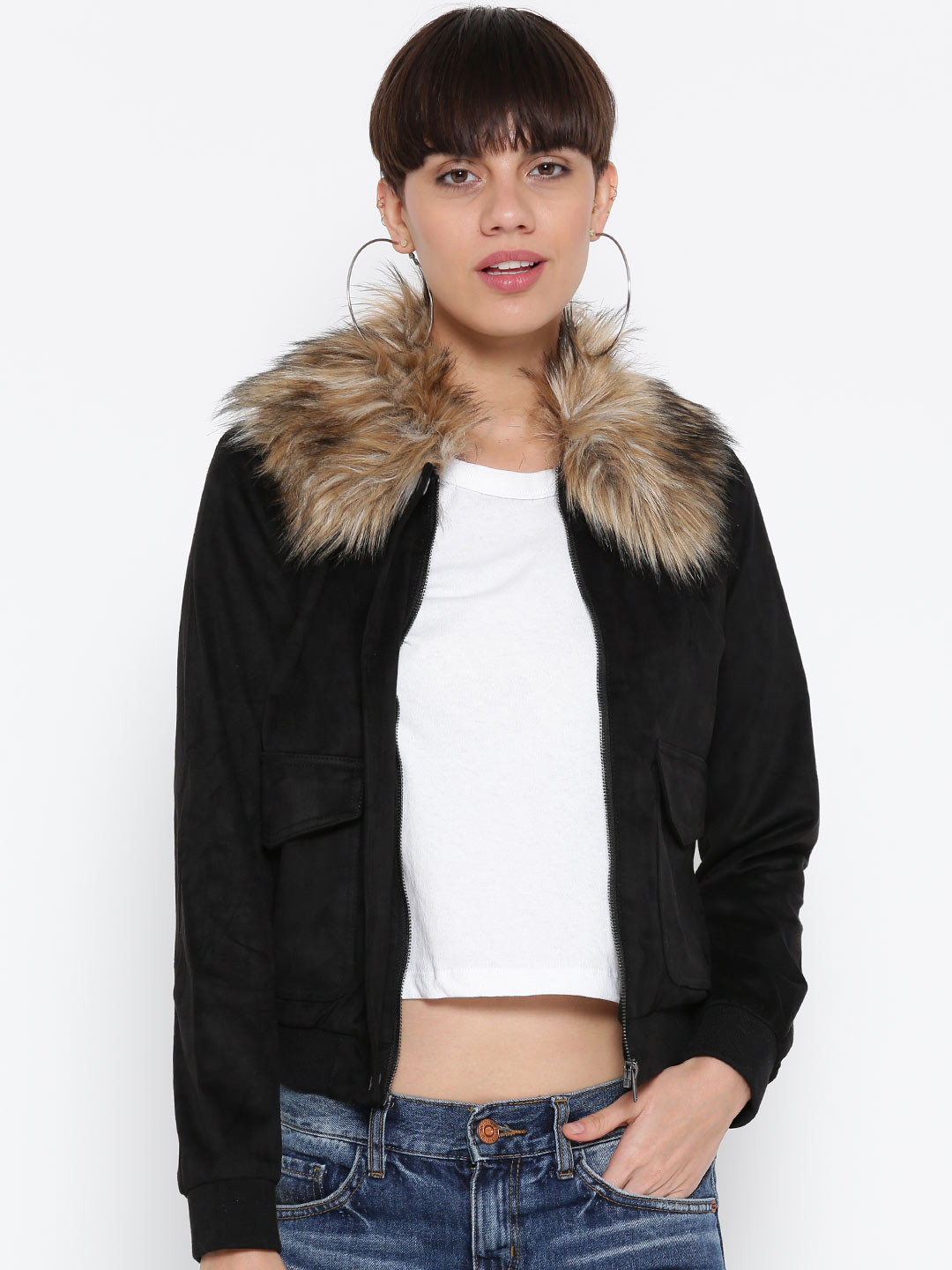 Buy FOREVER 21 Women Black Solid Bomber Jacket Jackets for Women