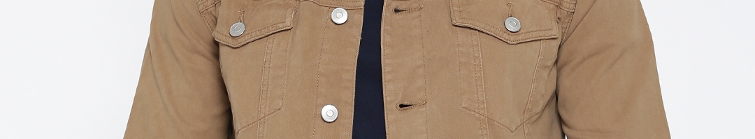 Buy FOREVER 21 Men Brown Solid Denim Jacket - Jackets for Men 2058090 ...