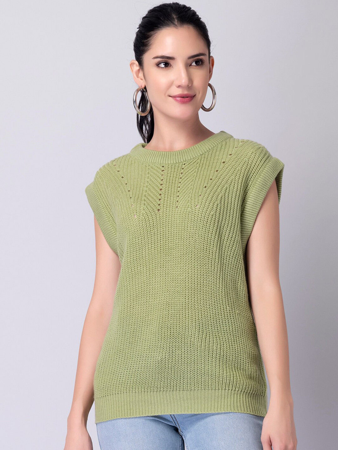 Buy FabAlley Women Green Sweater Vest Sweaters for Women 20585888 Myntra