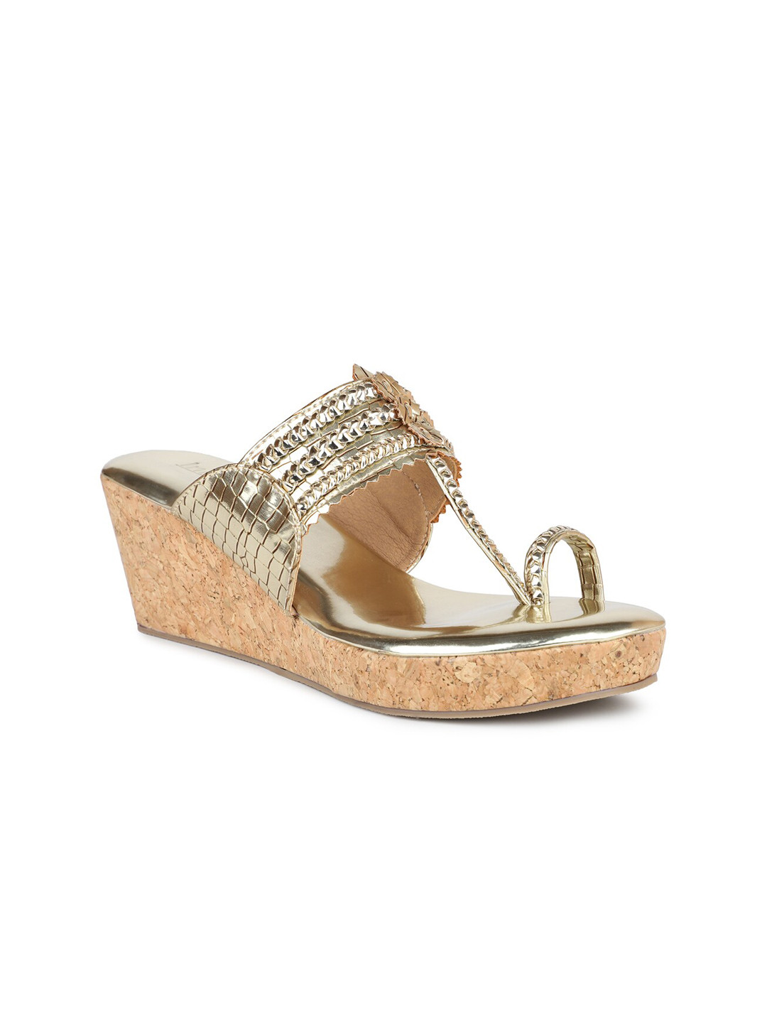 gold wedge high heels
