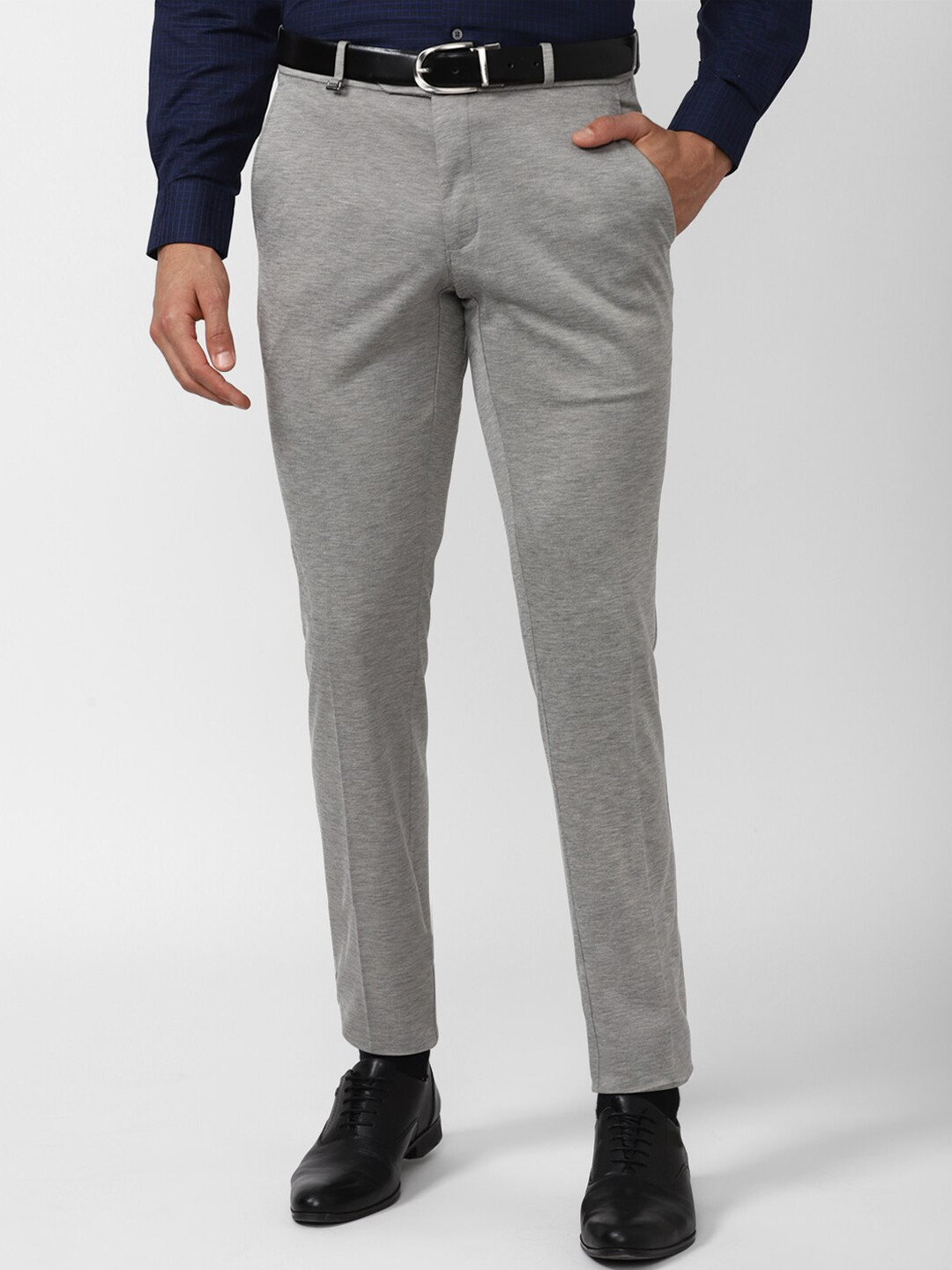 Buy Van Heusen Men Grey Slim Fit Trousers - Trousers for Men 20586838 ...