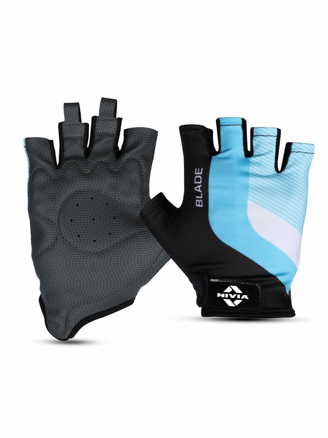 Buy NIVIA Unisex Blue Printed Blade Fitness Gym Gloves With Wrist Strap