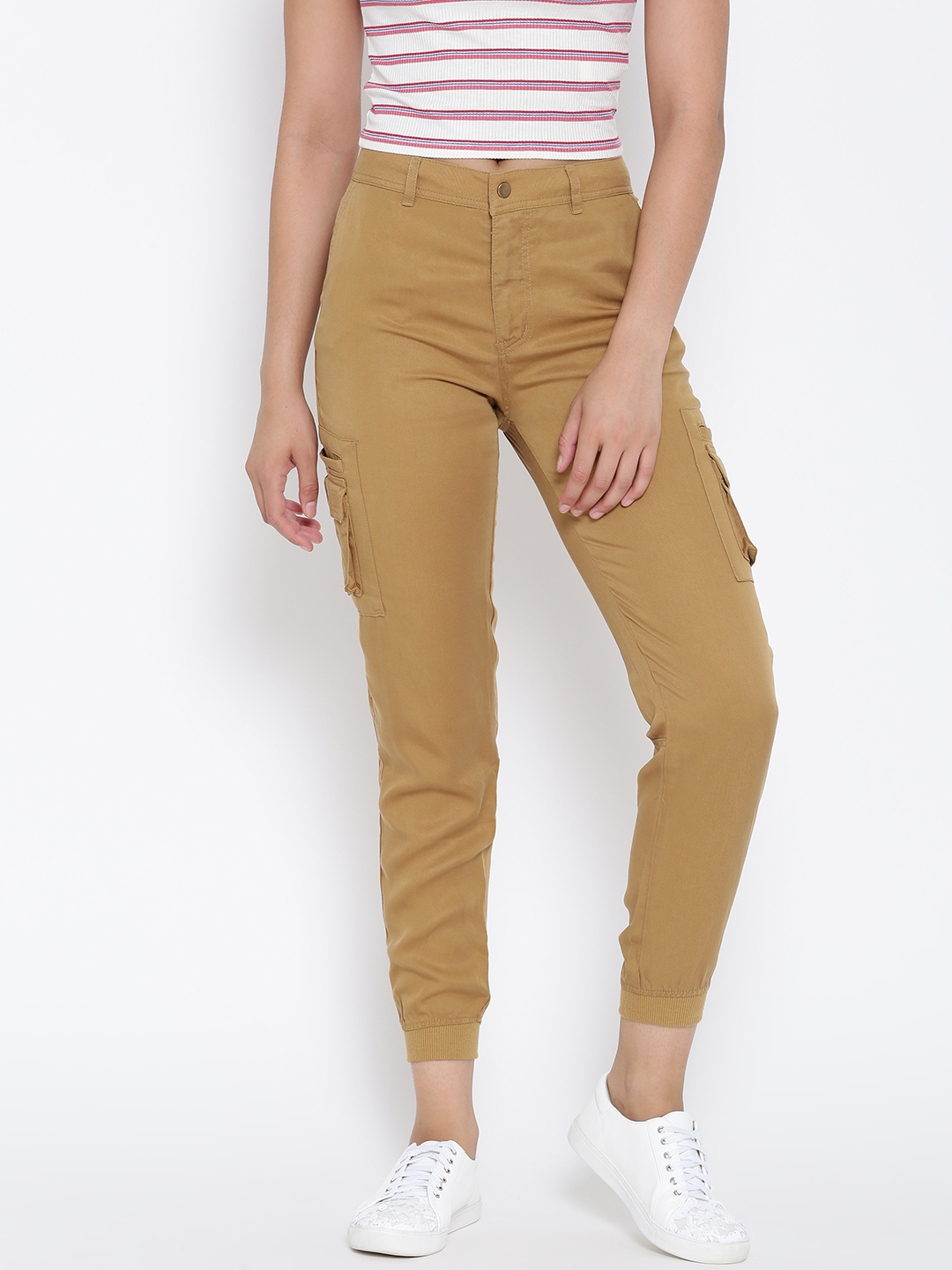 womens joggers beige