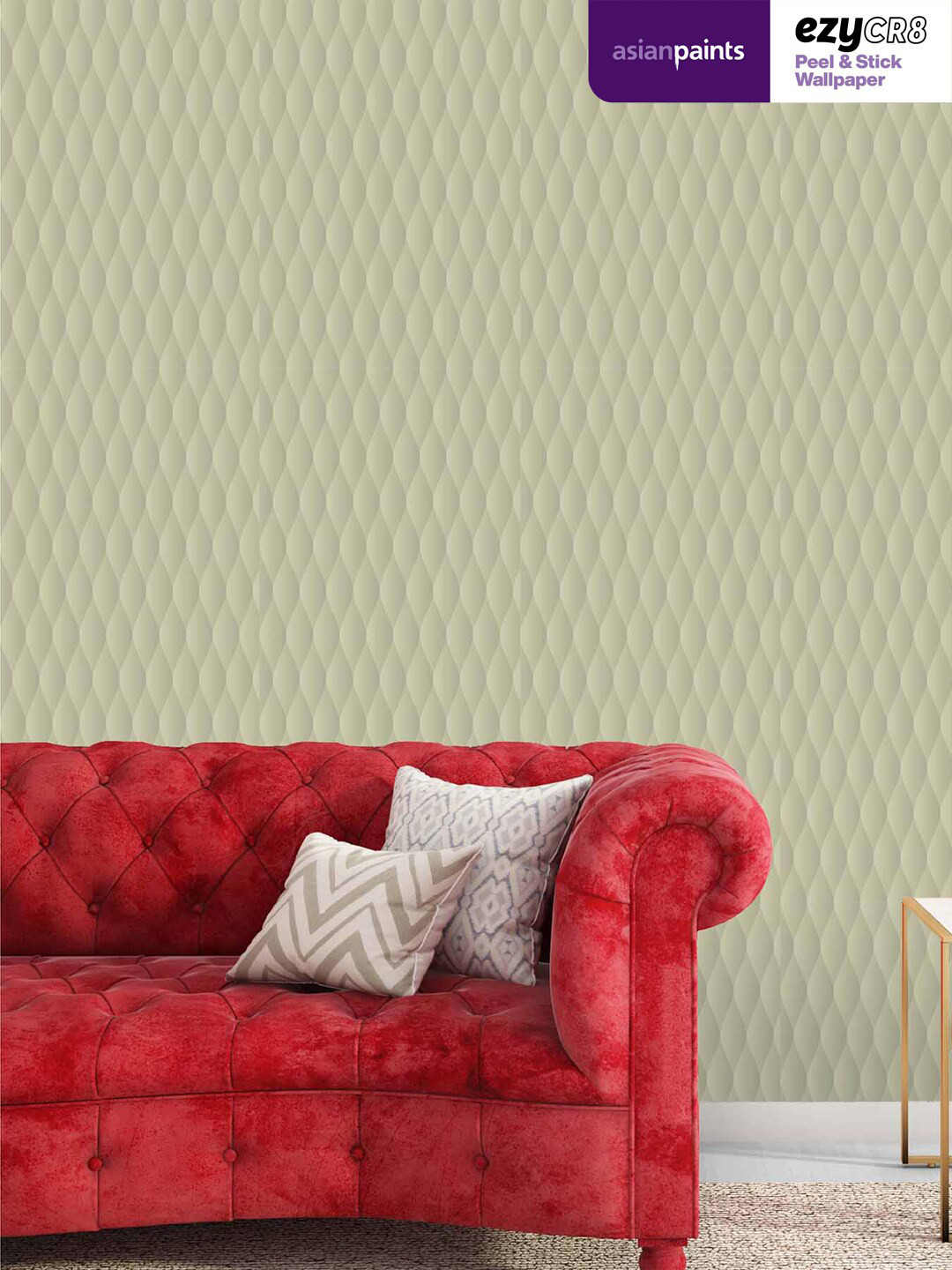 Buy Asian Paints Olive Green Peel & Stick 3D Self Adhesive 3D Wallpaper