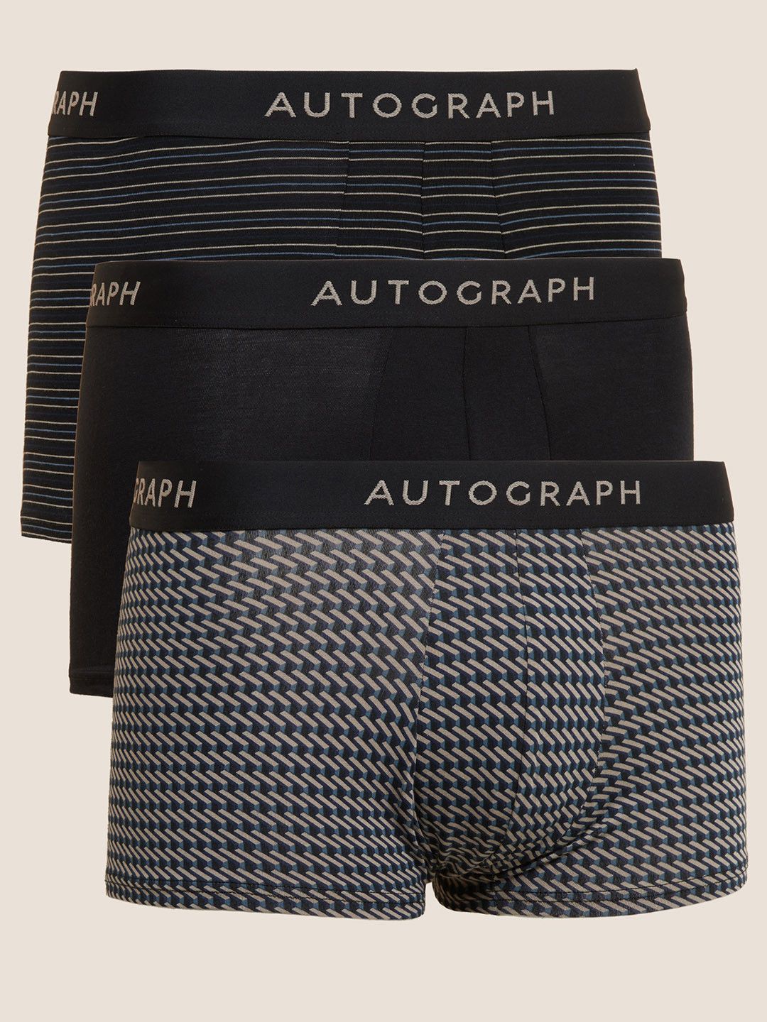 Buy Marks & Spencer Men Pack Of 3 Printed Boxer Style Briefs Briefs