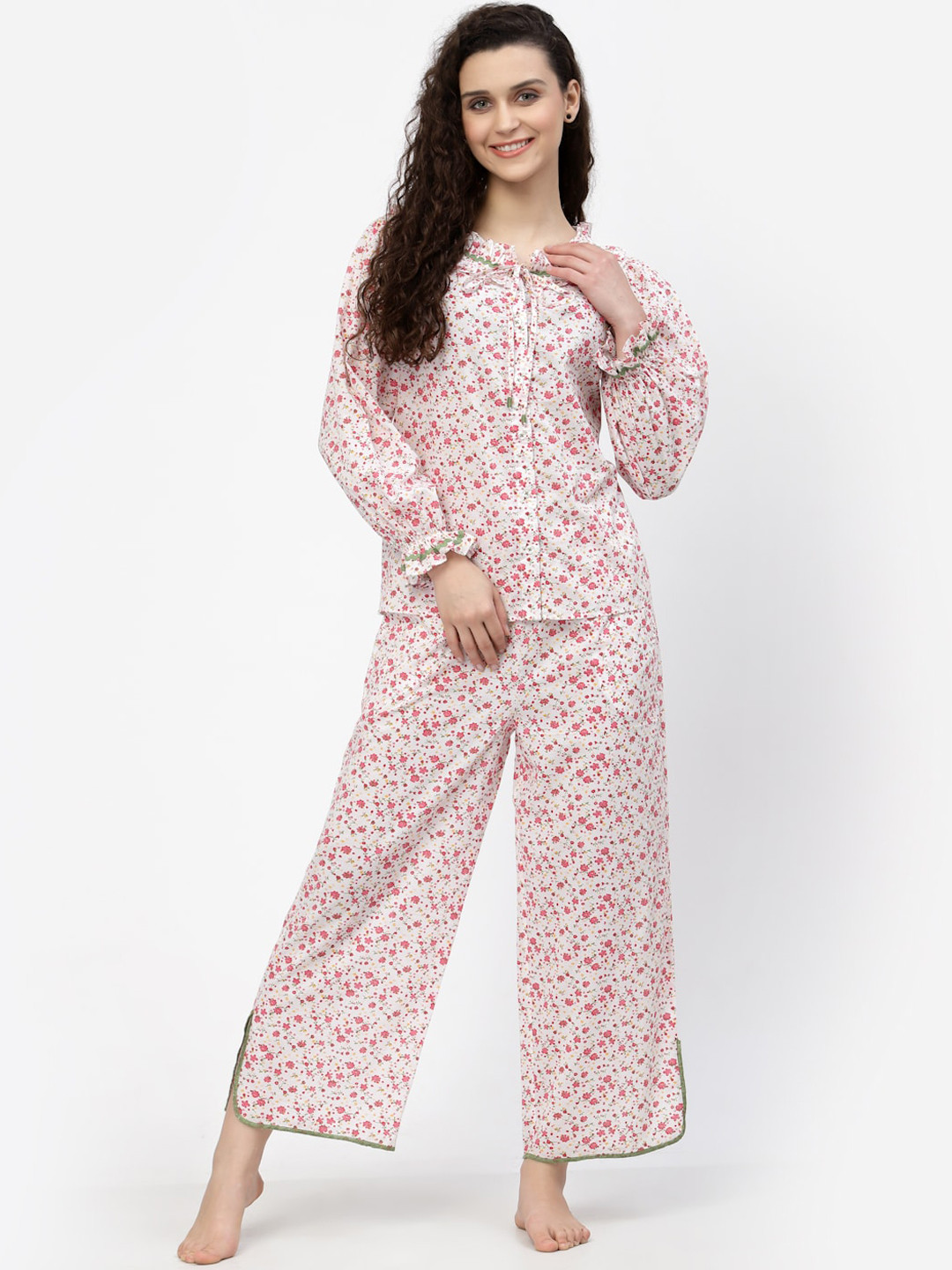 Pink Pocket Printed Night Suit