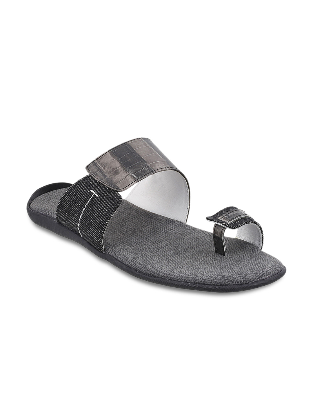 Buy Metro Men Grey Colourblocked Sandals - Sandals for Men 2060399 | Myntra