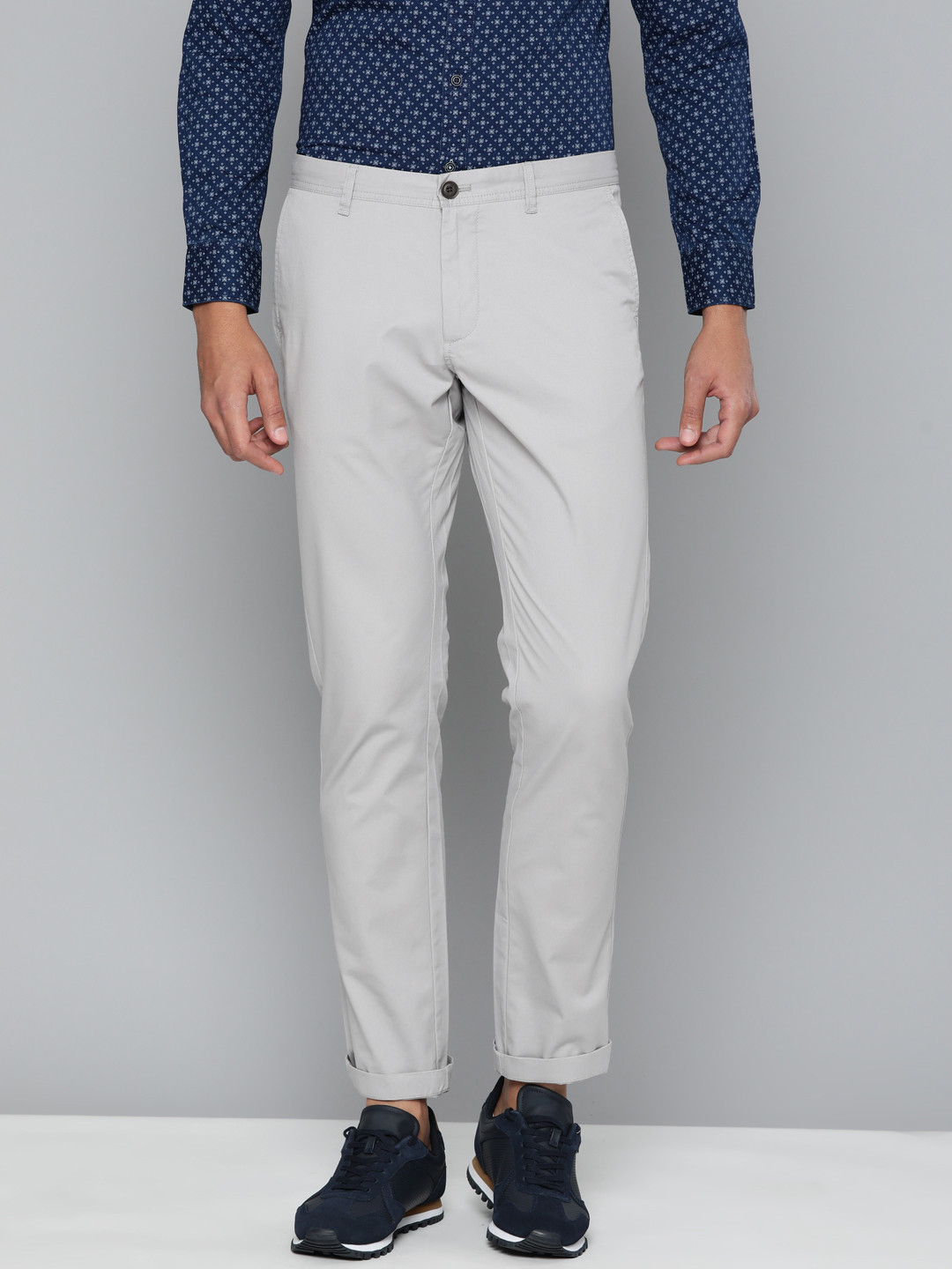 Buy Indian Terrain Brooklyn Slim Fit Trousers - Trousers for Men ...