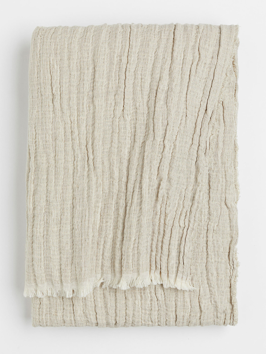 Buy H&M Unisex Crinkled Linen Blend Blanket Blankets Quilts And