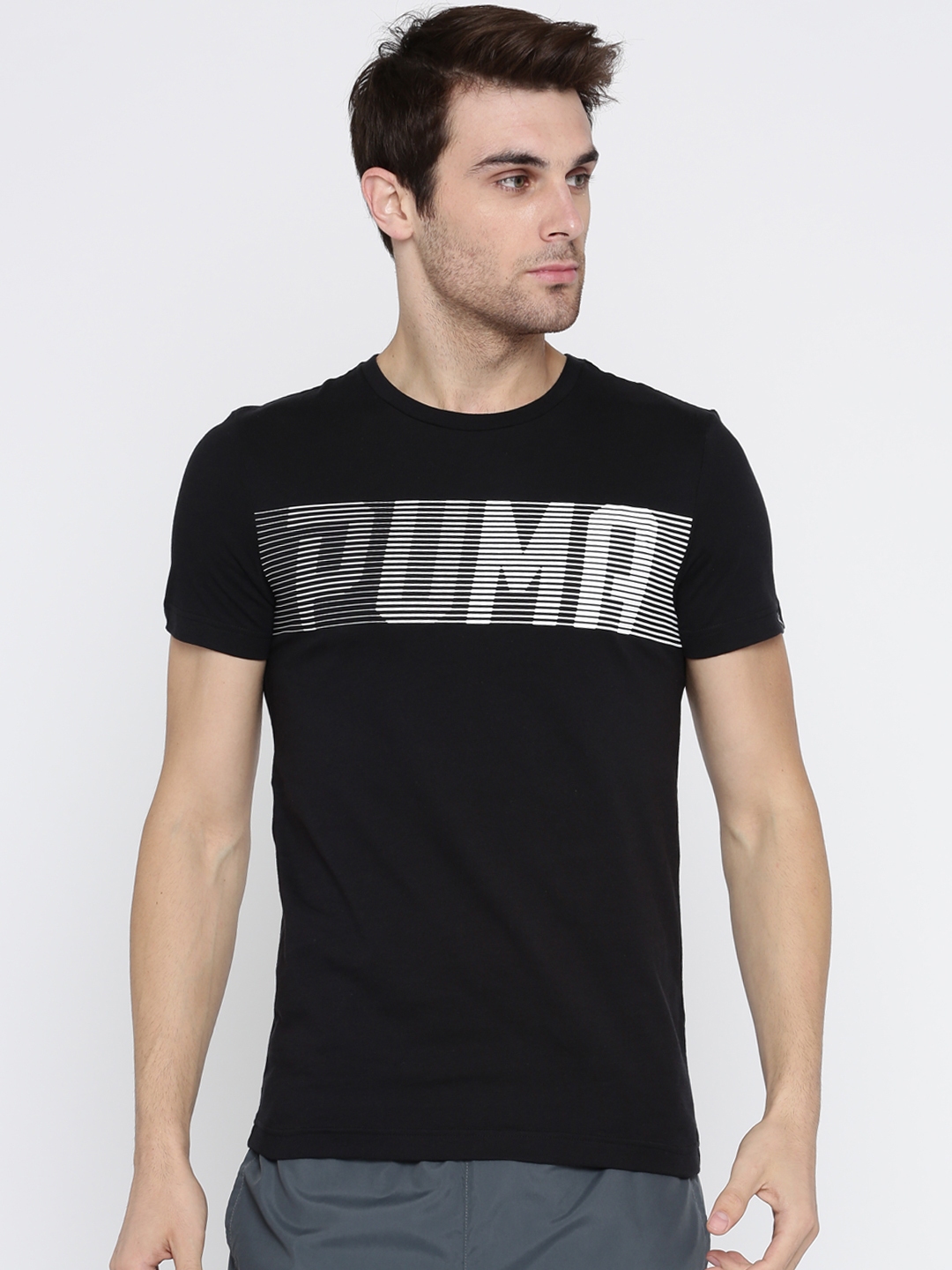 Buy Puma Men Black Printed Round Neck Brand Speed Logo T Shirt ...
