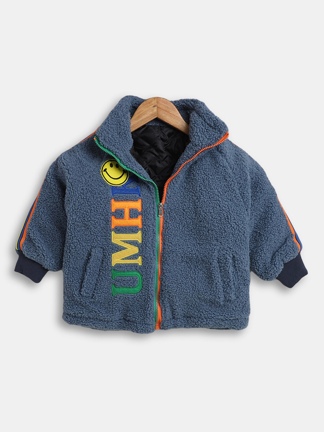 Buy Hopscotch Boys Blue Open Front Jacket Jackets for Boys 20609110