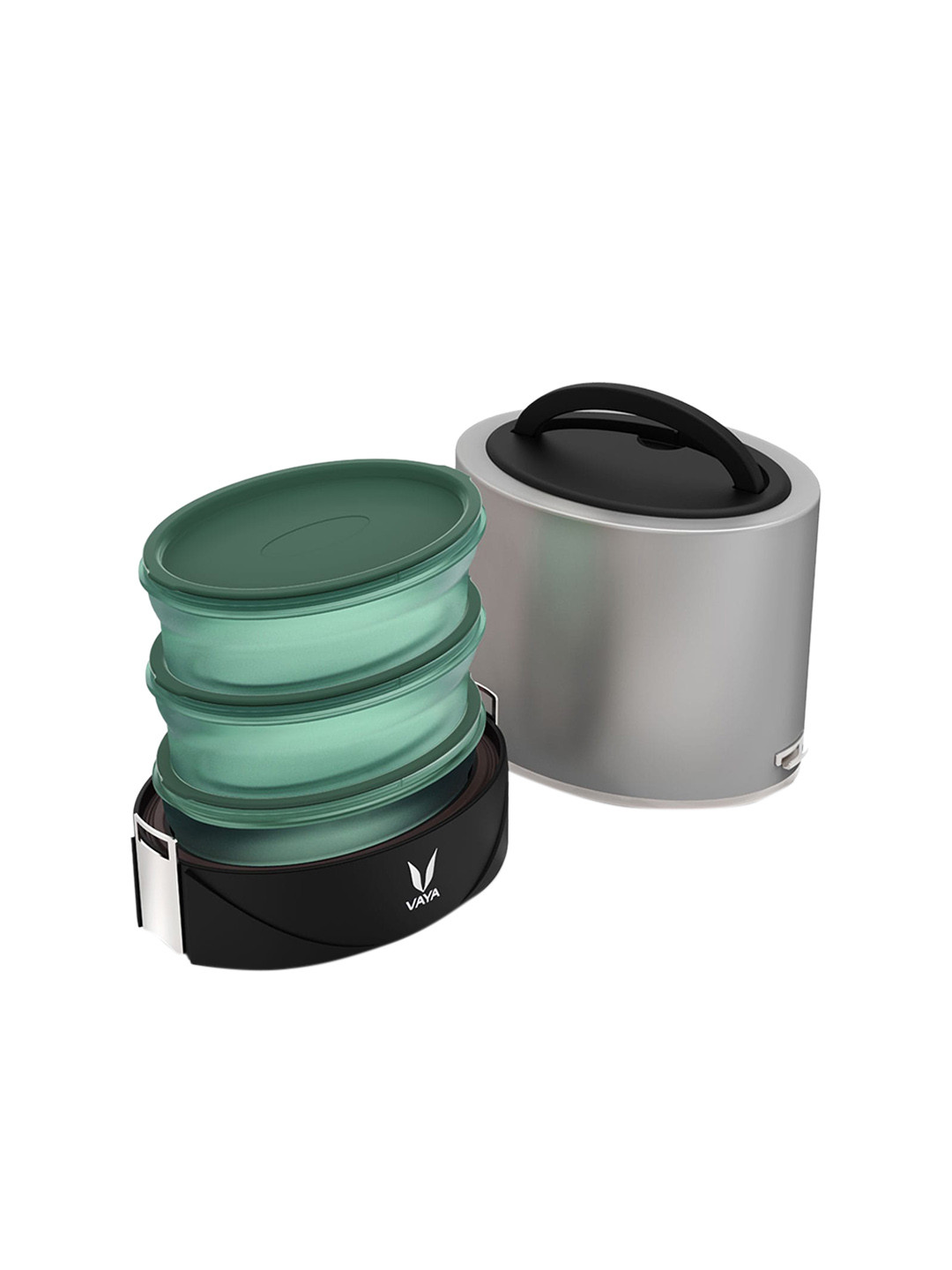 Buy Vaya Kids Silver Toned Solid Stainless Steel Microwave Safe Tyffyn