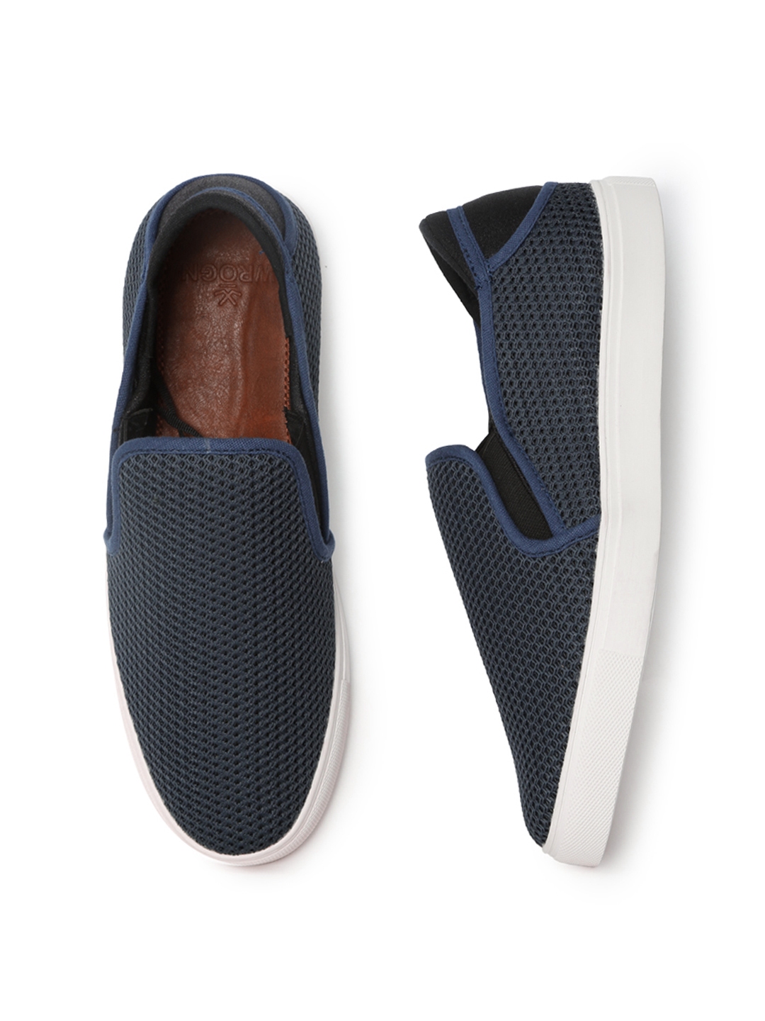 Buy WROGN Men Navy Blue Slip On Sneakers - Casual Shoes for Men 2061517 ...