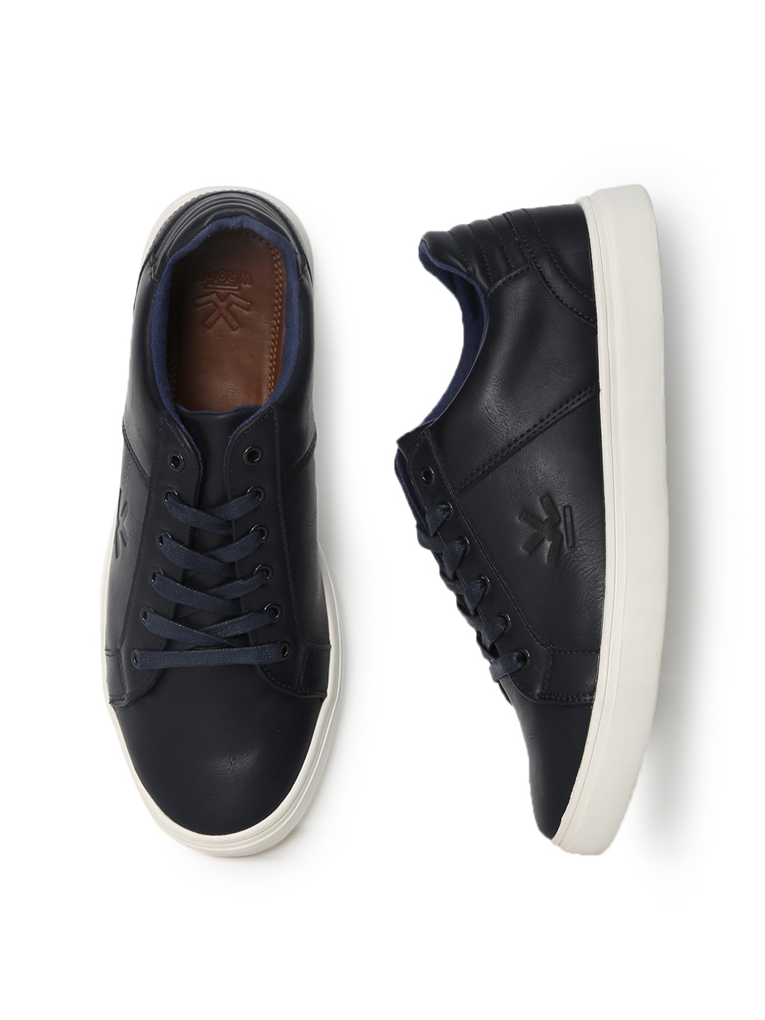 red and navy blue sneakers