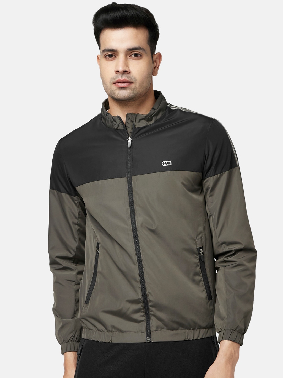 Buy Ajile By Pantaloons Men Grey Brown Colourblocked Puffer Jacket