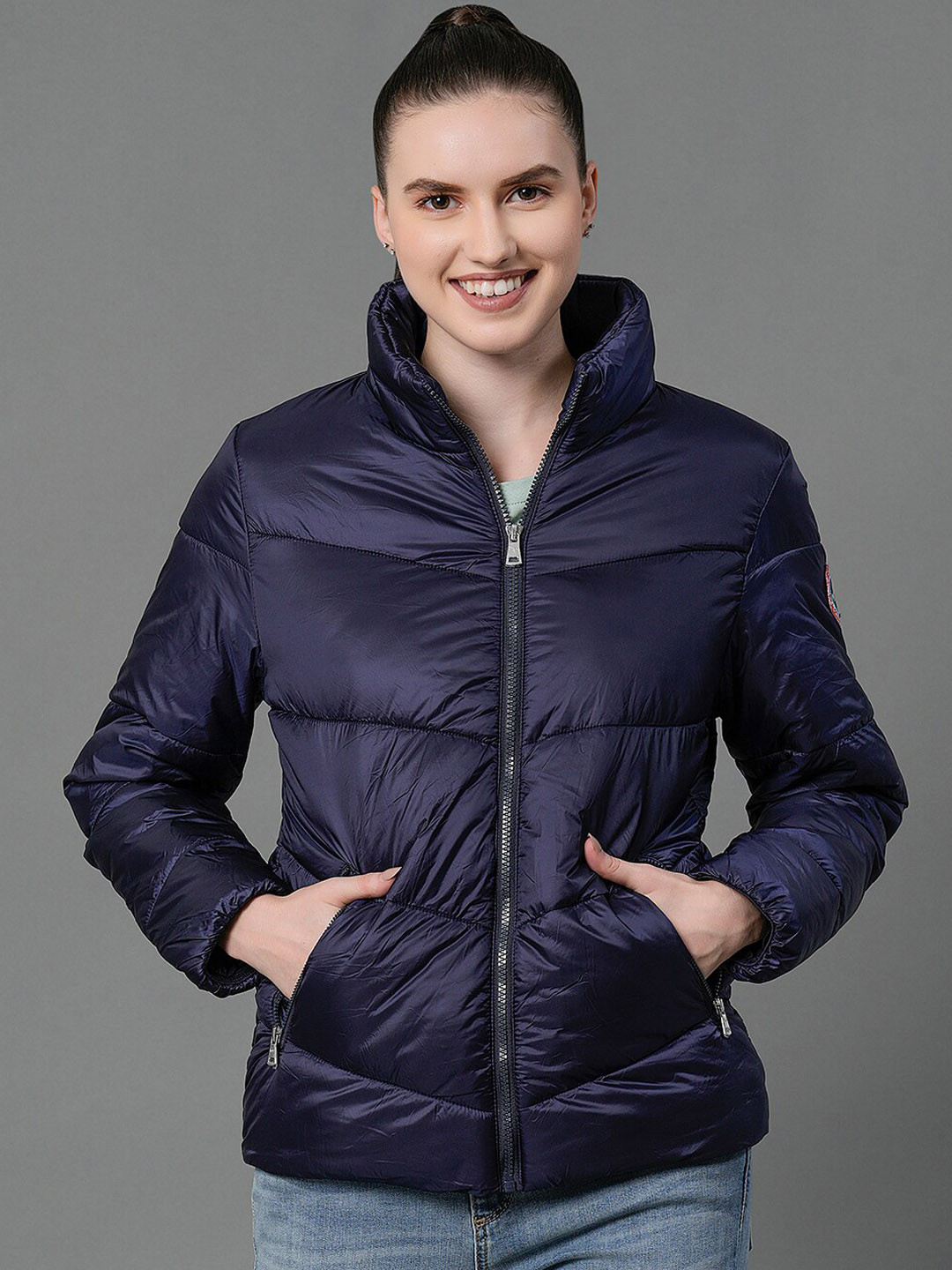 Buy Mode By Red Tape Women Blue Padded Jacket Jackets for Women