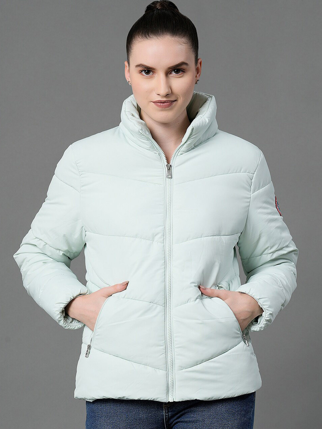 Buy Mode By Red Tape Women Sea Green Puffer Jacket Jackets for Women