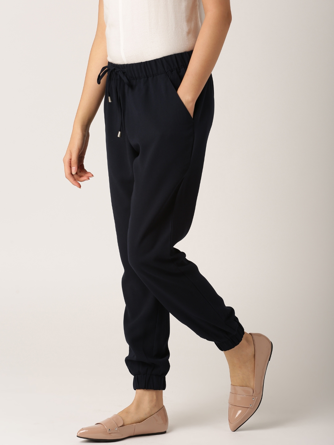 plain navy blue joggers