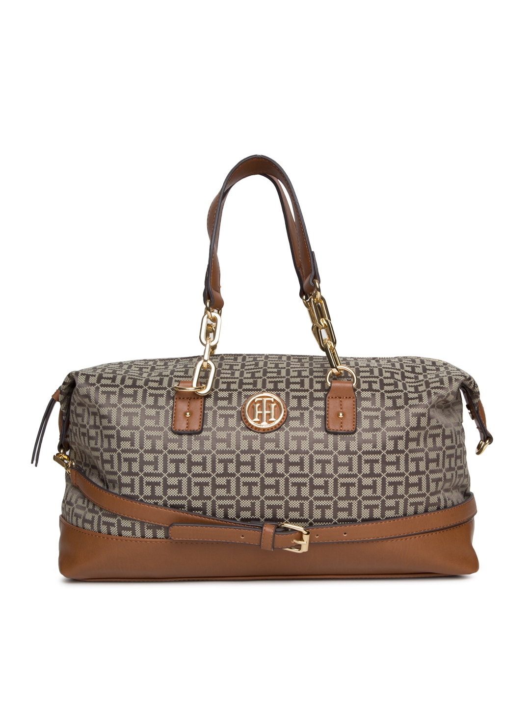 Buy Tommy Hilfiger Brown Self Design Shoulder Bag - Handbags for Women ...