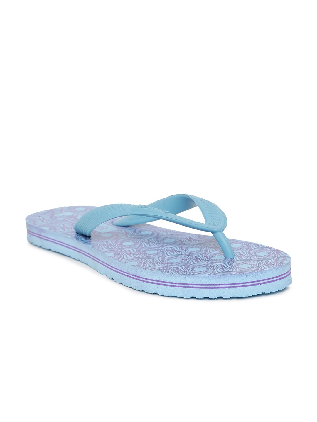 Buy Paragon Women Blue Printed Rubber Thong Flip Flops Flip Flops For