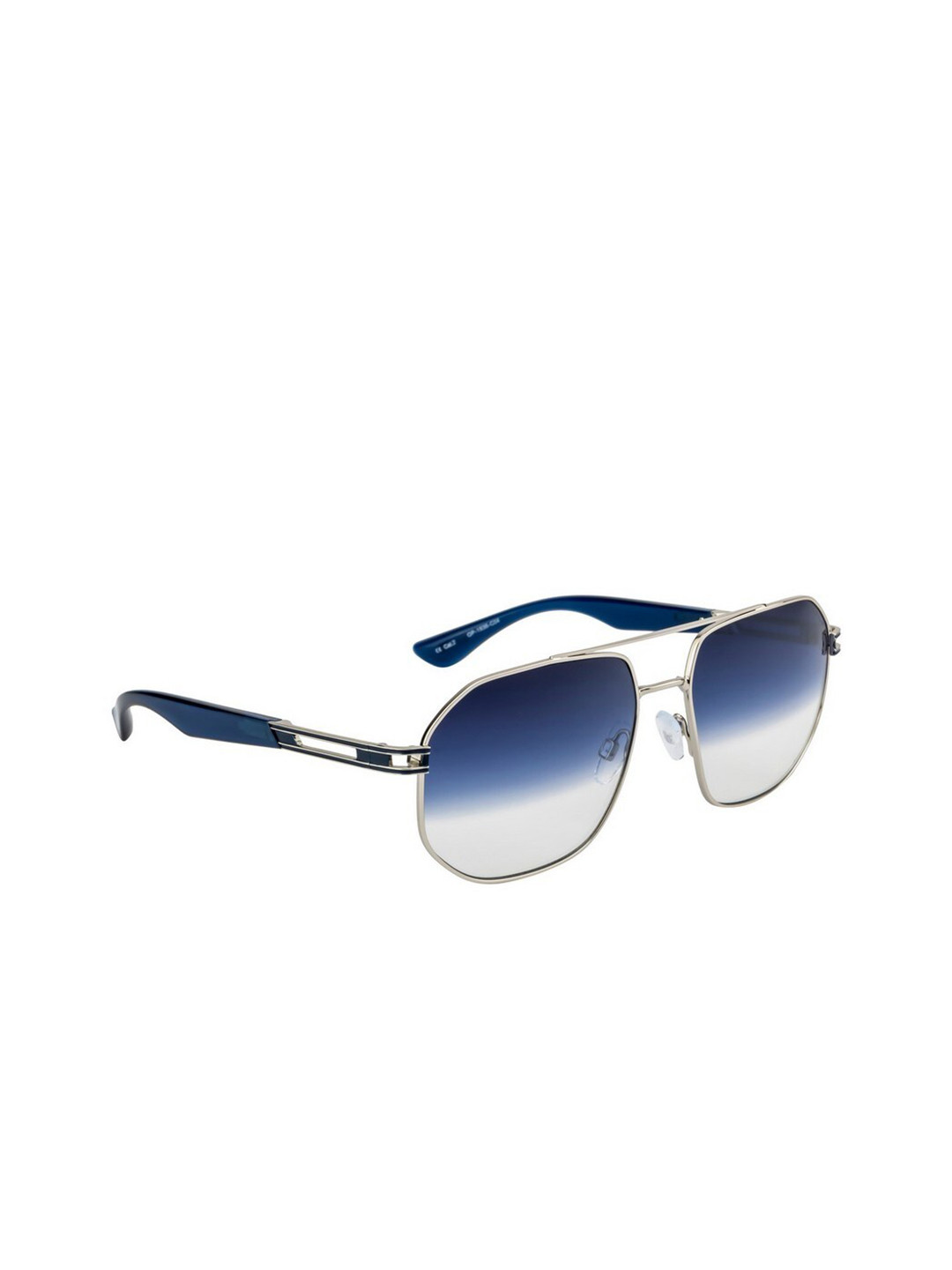 Buy OPIUM Men Blue Lens & Silver Toned Square Sunglasses With UV