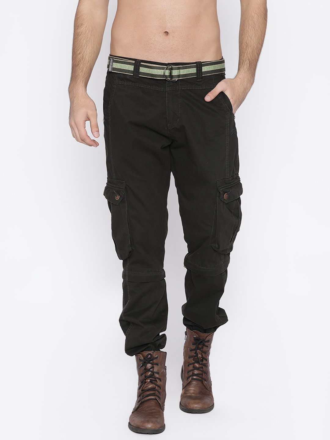 mens green cargo joggers