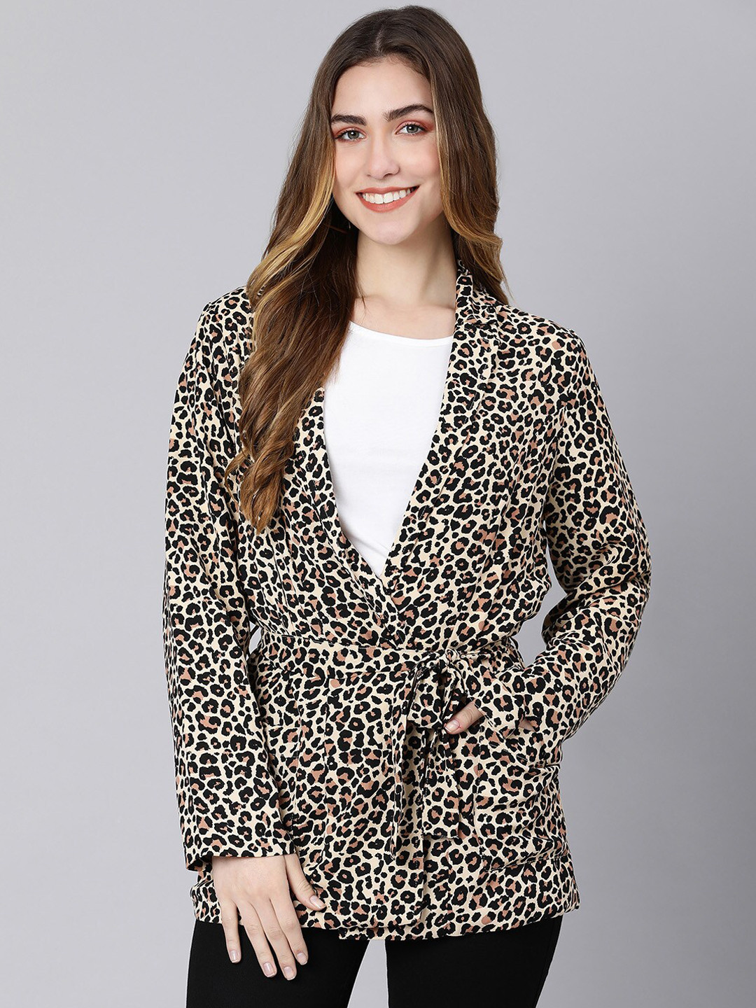 Buy Oxolloxo Women Ramped Animal Printed Blazer Blazers for Women 20629058 Myntra