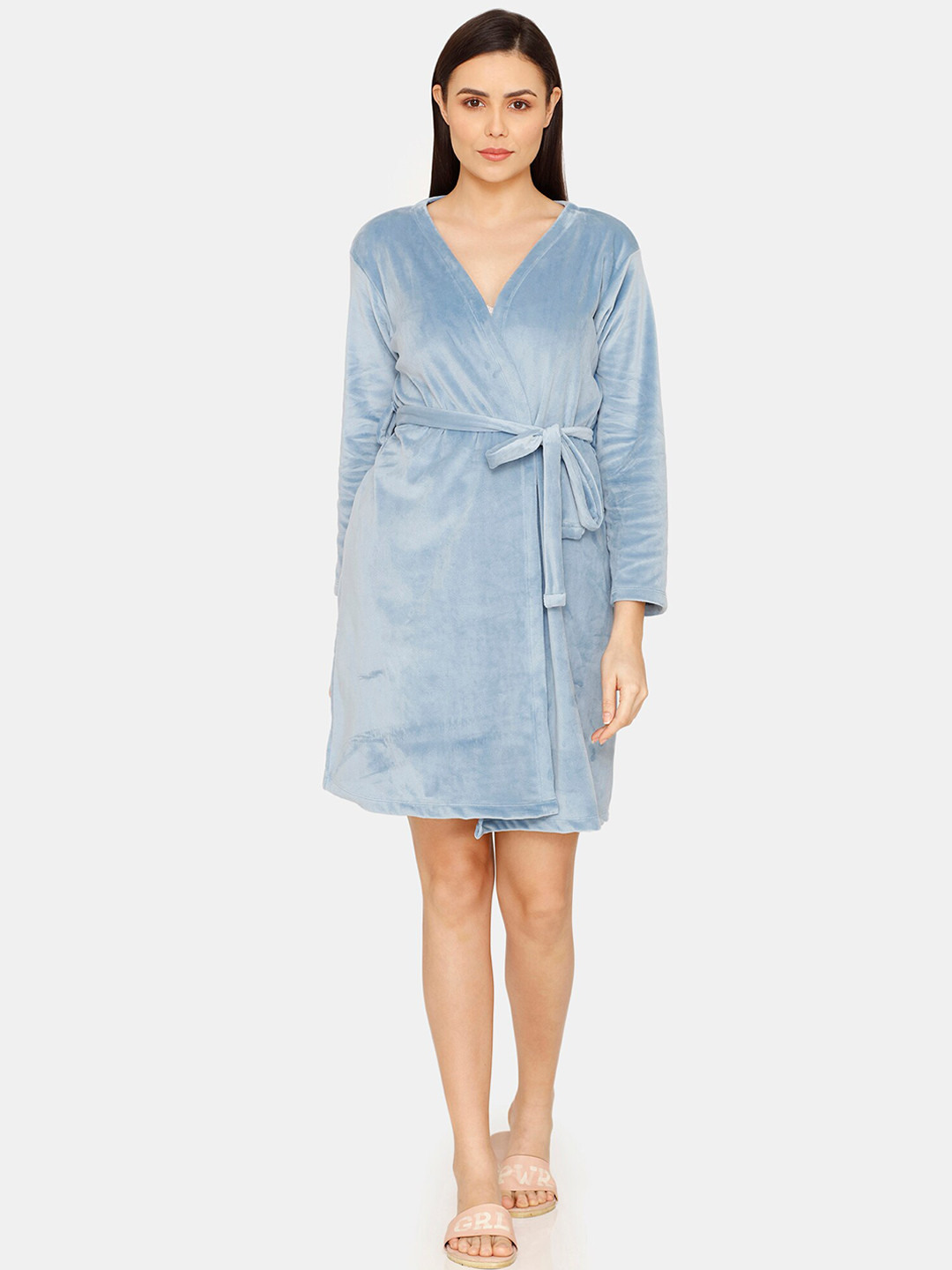 Buy Zivame Women Blue Solid Robe - Robe for Women 20632426 | Myntra