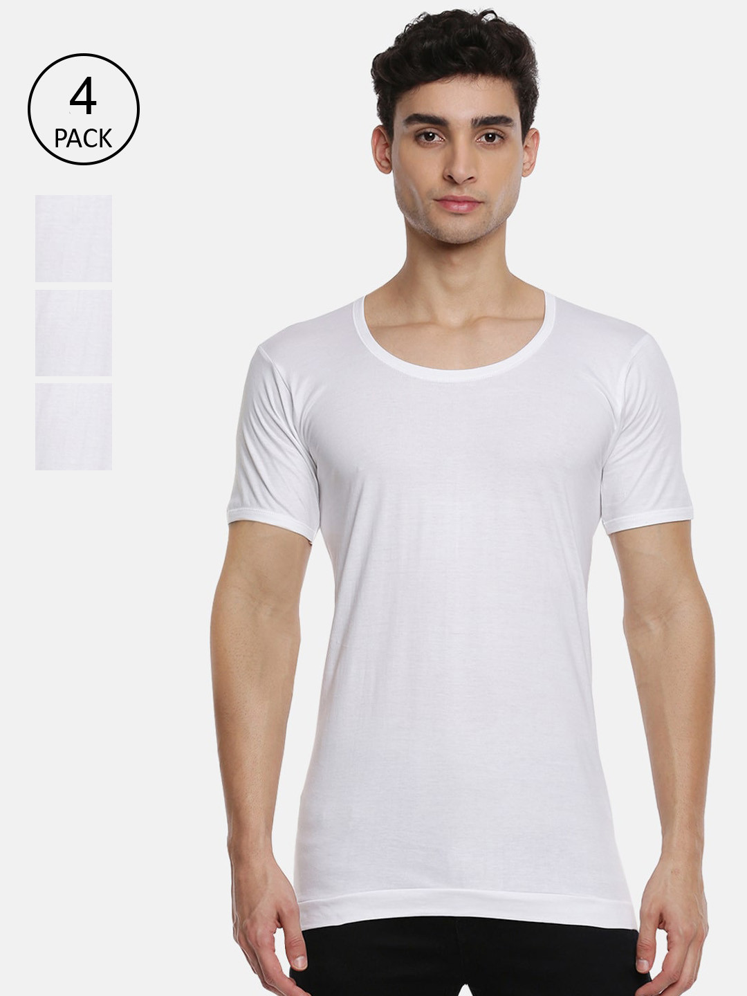 Buy Ramraj Men Pack Of 4 Cotton Innerwear Vests - Innerwear Vests for ...