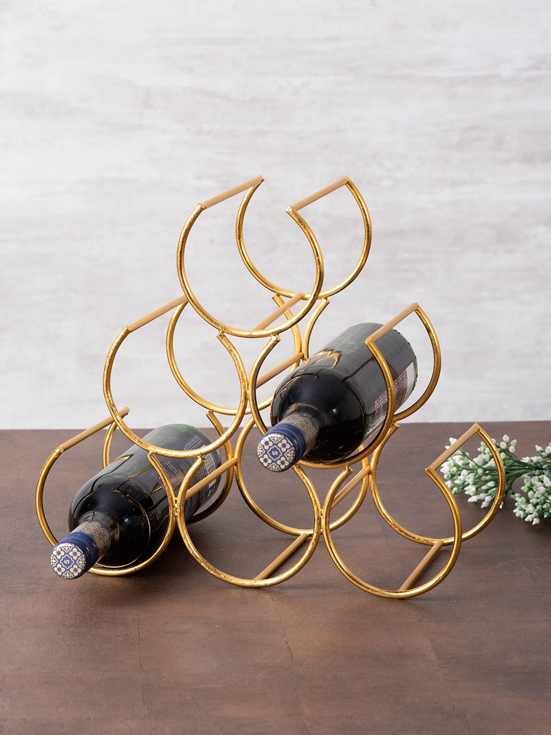 Buy Nestroots Gold Toned Solid Wine Rack - Wine Racks for Unisex ...