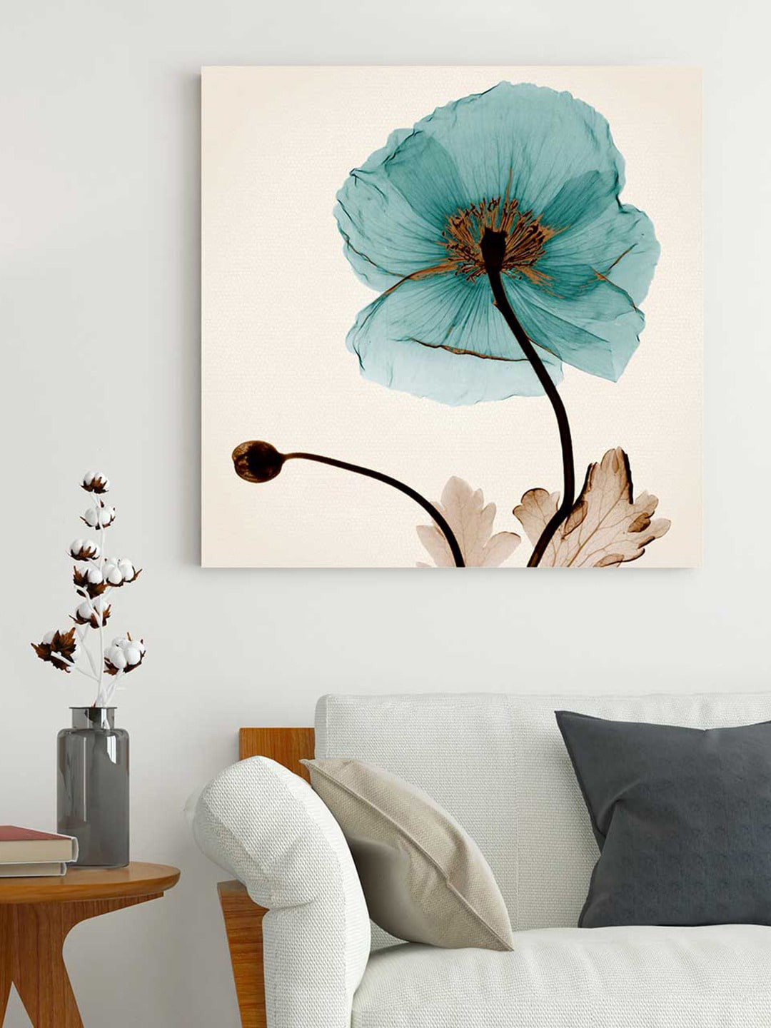 Buy Art Street Blue Floral Painted Wall Art Wall Art for Unisex