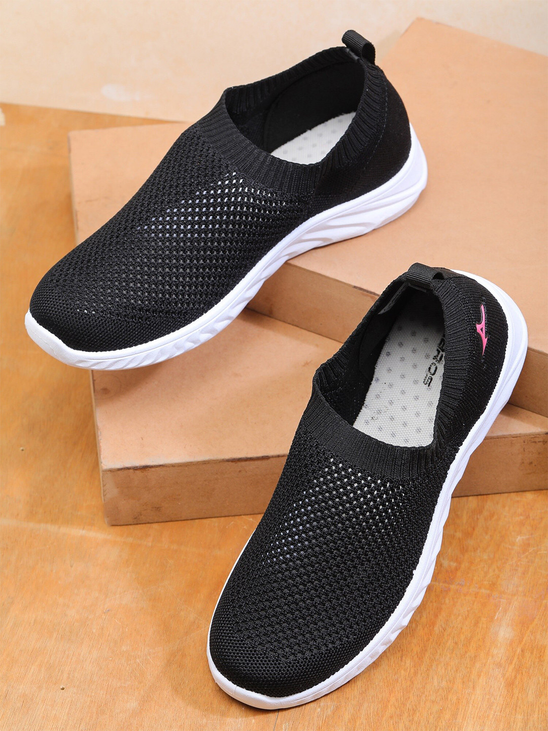 Buy ABROS Women Black Mesh Air Lace Up Running Shoes Sports Shoes for