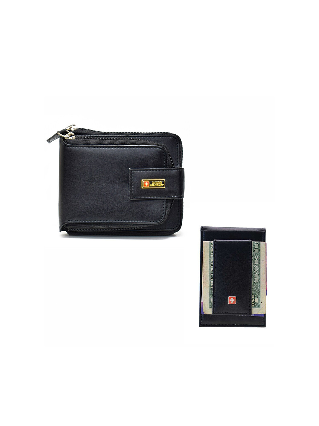 Buy SWISS MILITARY Pack Of 2 Men's Black Leather Wallet Wallets for