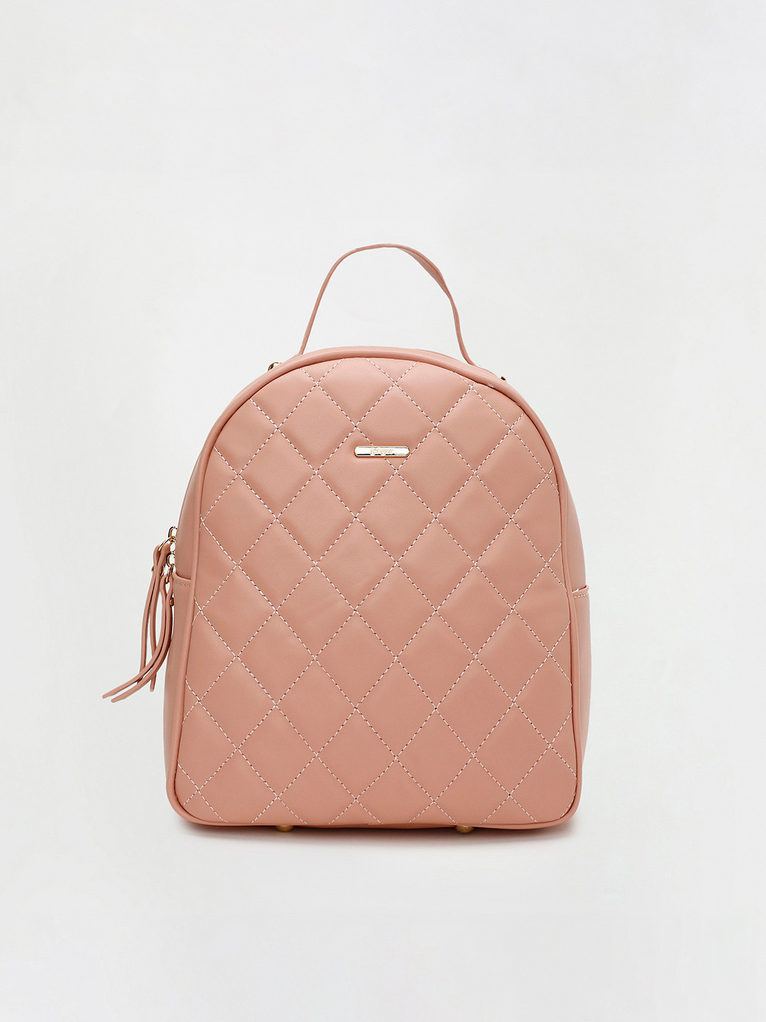 Buy Ginger By Lifestyle Women Pink Quilted Backpack Backpacks for