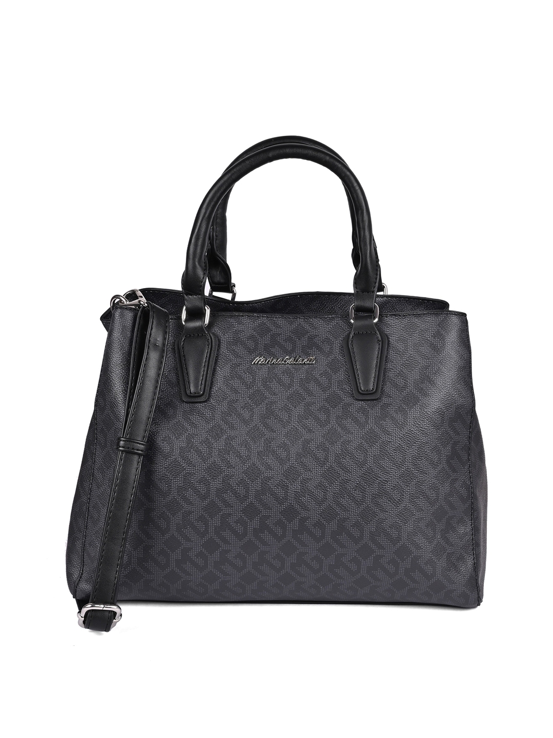 Buy Marina Galanti Black Printed PU Structured Handheld Bag - Handbags ...