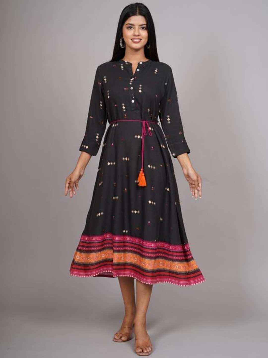 Plus Size Traditional Ethnic Midi Dress