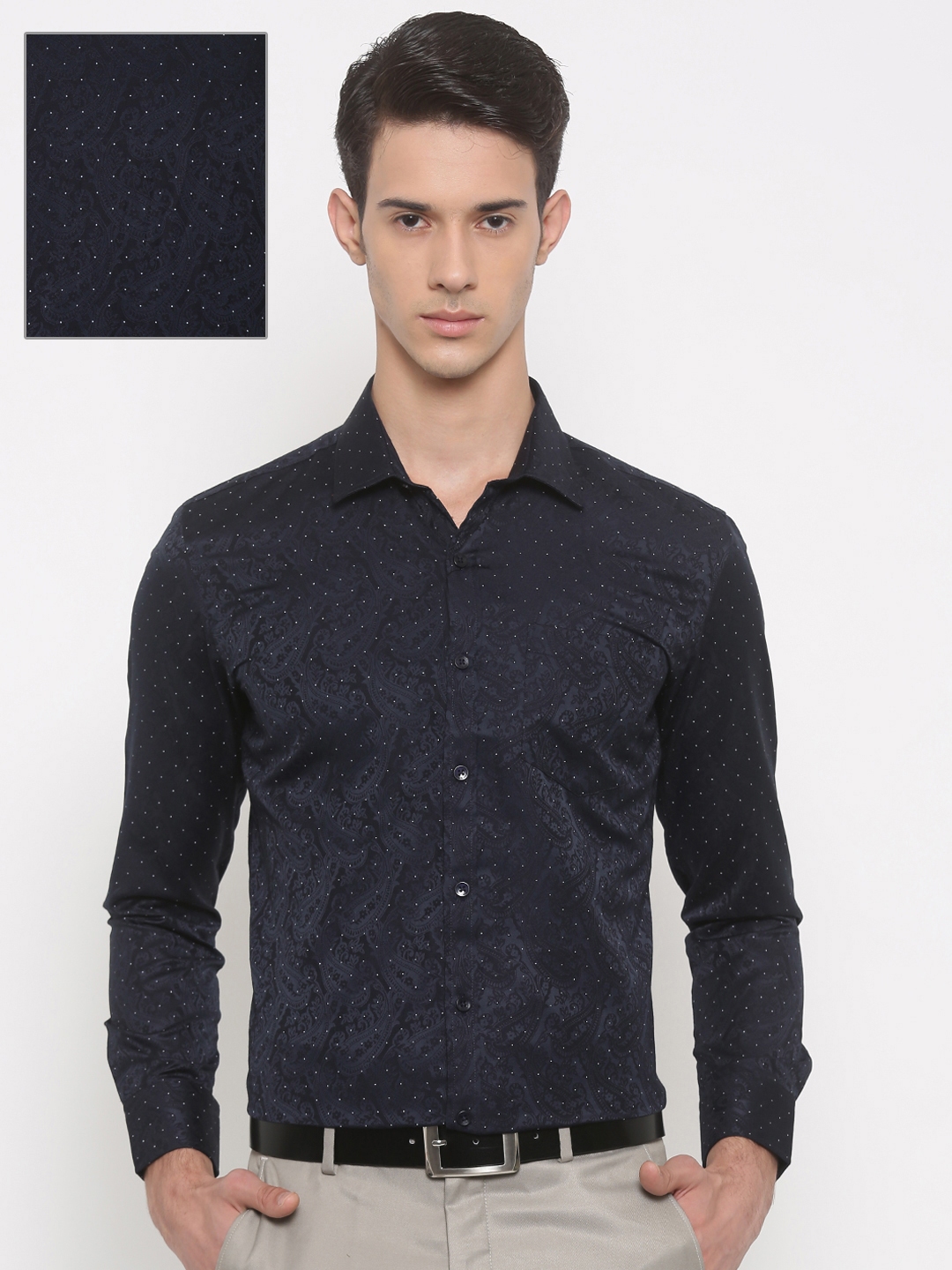 navy formal shirt mens