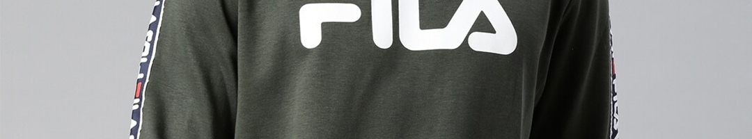 Buy FILA Men Green Printed Cotton Sweatshirt - Sweatshirts for Men ...