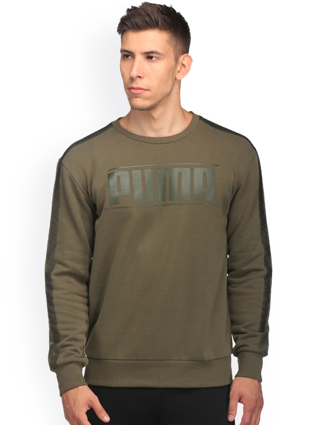 puma tape tie waist crew sweatshirt
