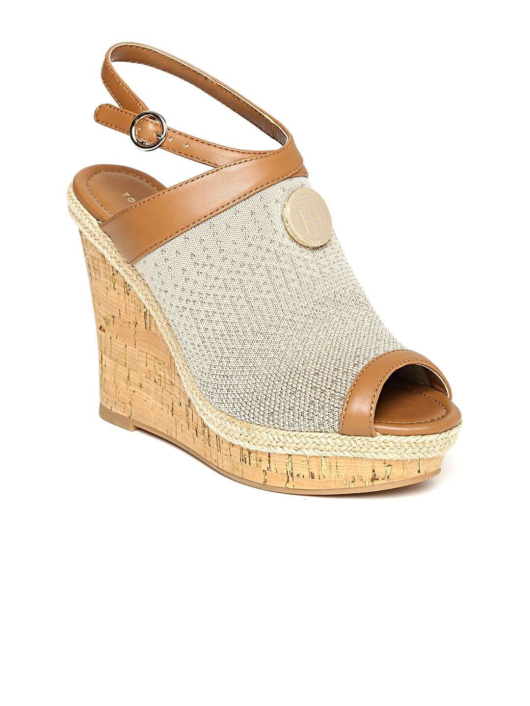 tommy hilfiger tan wedges