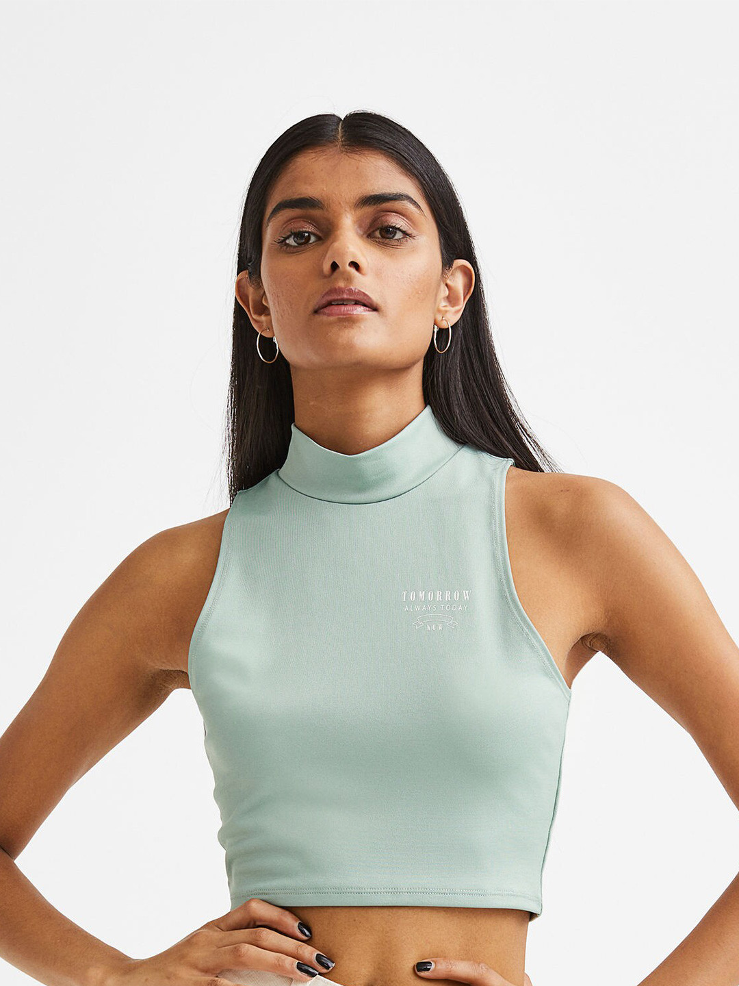 Buy H&M Women Green Printed Jersey Top Tops for Women 20680368 Myntra