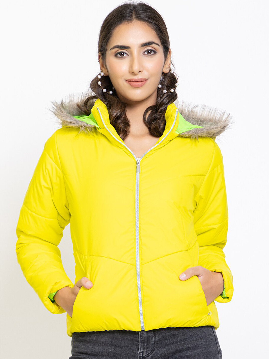 Buy Species Women Yellow Parka Jacket Jackets for Women 20681198 Myntra