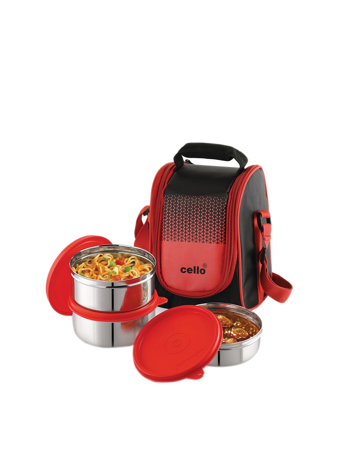 Buy Cello Red Set Of 3 Max Fresh Matiz Lunch Box With Lunch Bag 375ml